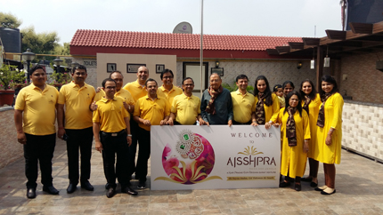 Founding Director Sri Bal Krishna Saraf, Director Atul Saraf, Director Anoop Saraf, Director Sumitra Saraf,  Navin Sadarangani with team Aisshpra