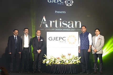 (L-R) Sabyasachi Ray, ED, GJEPC Milan Chokshi, Convener, PMBD Colin Shah, Chairman, GJEPC Vipul Shah, Vice Chairman, GJEPC Mansukh Kothari, Convener, Events, GJEPC