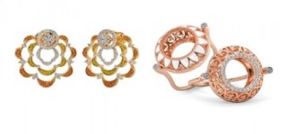 Onella’s marigold-inspired Zuhi Drop Earrings (L) and Ashta’s multi-wearable Erratic Two-Way Ring (R)   